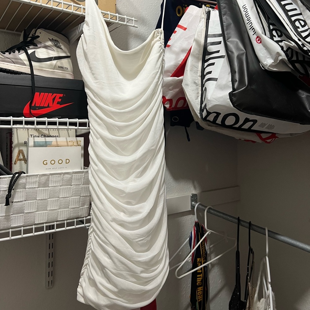 PRINCESS POLLY white scrunched dress